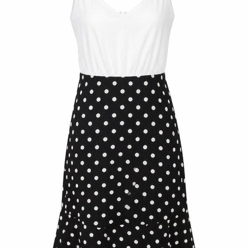 AX Paris Women's Black Polka Dot MIDI Slip Dress, Size 8