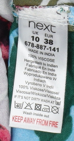 Next Women's Multicoloured Viscose Floral Blouse Size 10