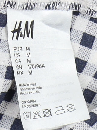 H&M Women's Black Check Button-Up Shirt Size 12