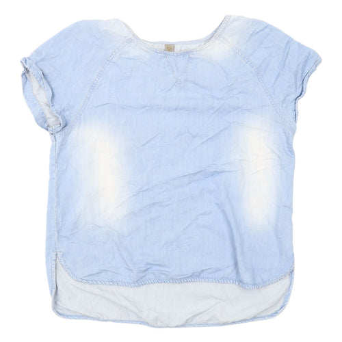 Denim Co. Women's Blue Short Sleeve Top Size 14