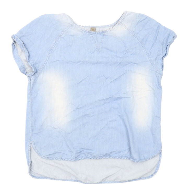 Denim Co. Women's Blue Short Sleeve Top Size 14
