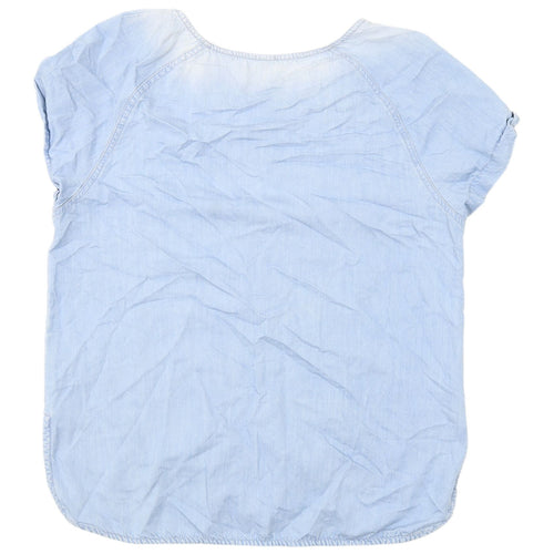 Denim Co. Women's Blue Short Sleeve Top Size 14