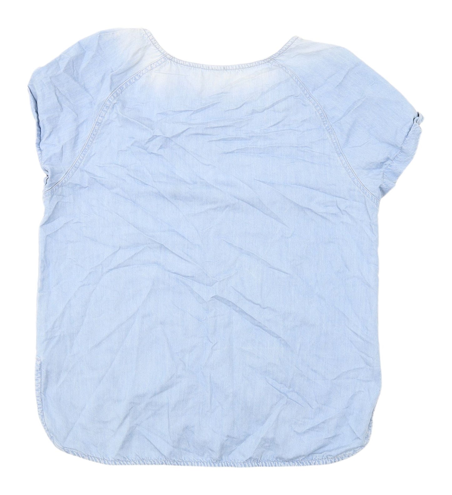 Denim Co. Women's Blue Short Sleeve Top Size 14