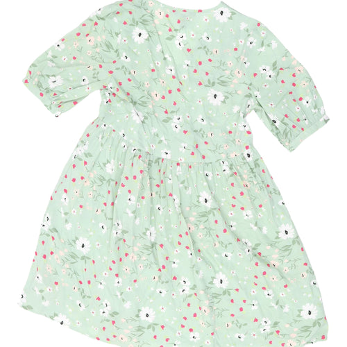 New Look Women's Green Floral Fit & Flare Size 8 Dress