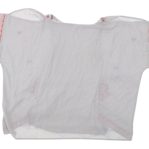 Next Women's White Geometric Blouse UK Size 10 Boat Neck