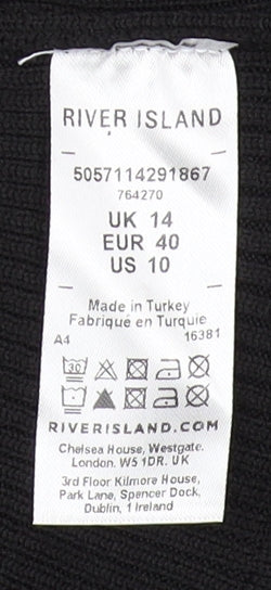 River Island Black Bodycon Dress Women Size 14