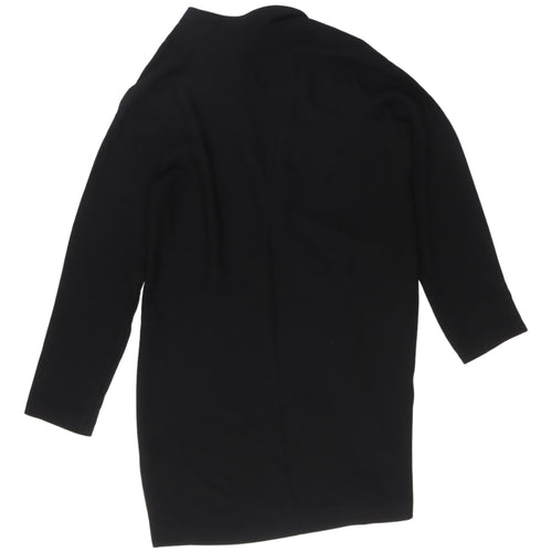 Laura Clem Black Wrap Dress, UK 16, Polyester, Long Sleeve