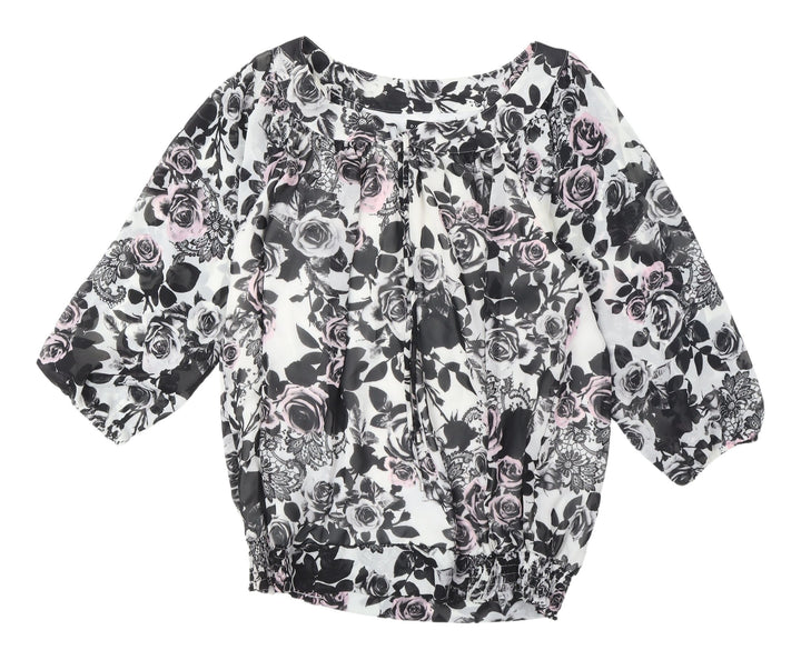 David Emanuel Floral Blouse Women's Size 6 Balloon Style