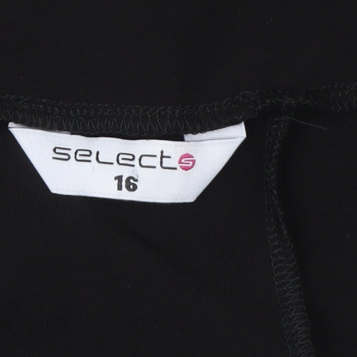 Select Women's Black Rhinestone Fit & Flare Dress, Size 16