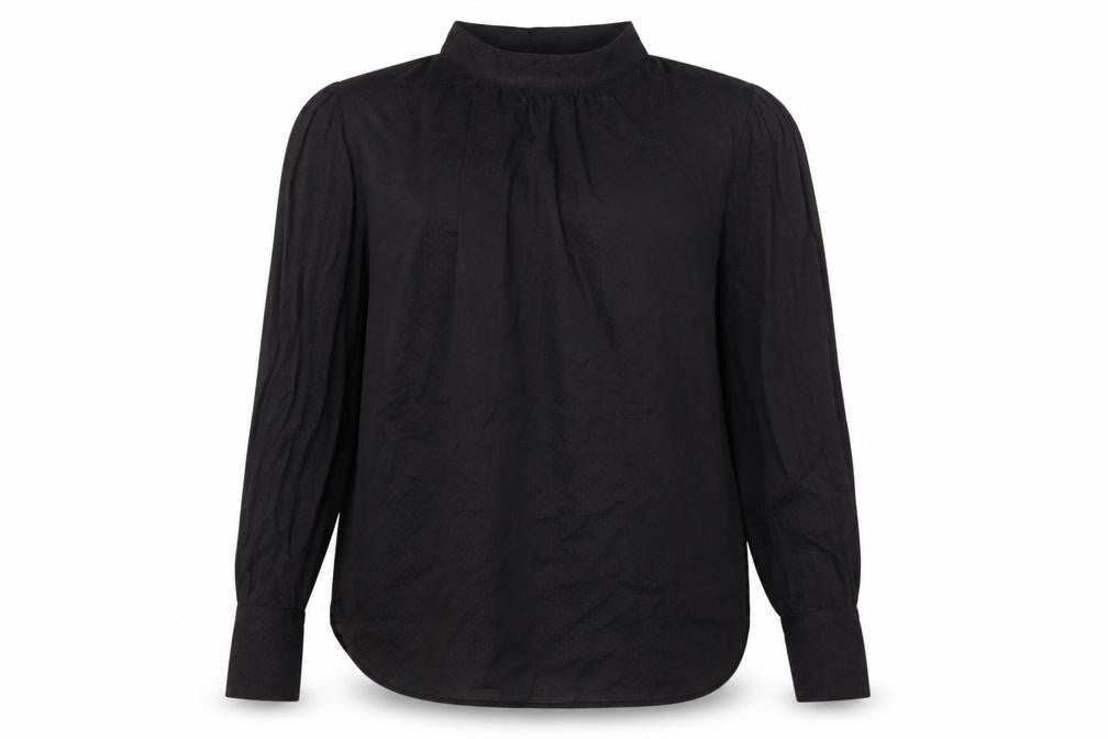 Front view of H&M Women's Black Long Sleeve Blouse, size 12