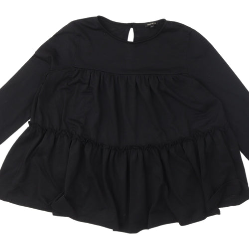 River Island Black Blouse, Women's UK 8, Long Sleeve Casual