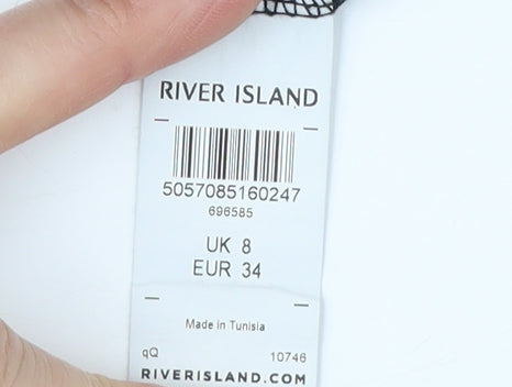 River Island Black Blouse, Women's UK 8, Long Sleeve Casual