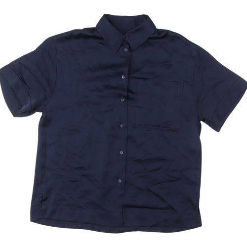 Marks & Spencer Blue Button-Up Shirt, Size 8, Women's Casual