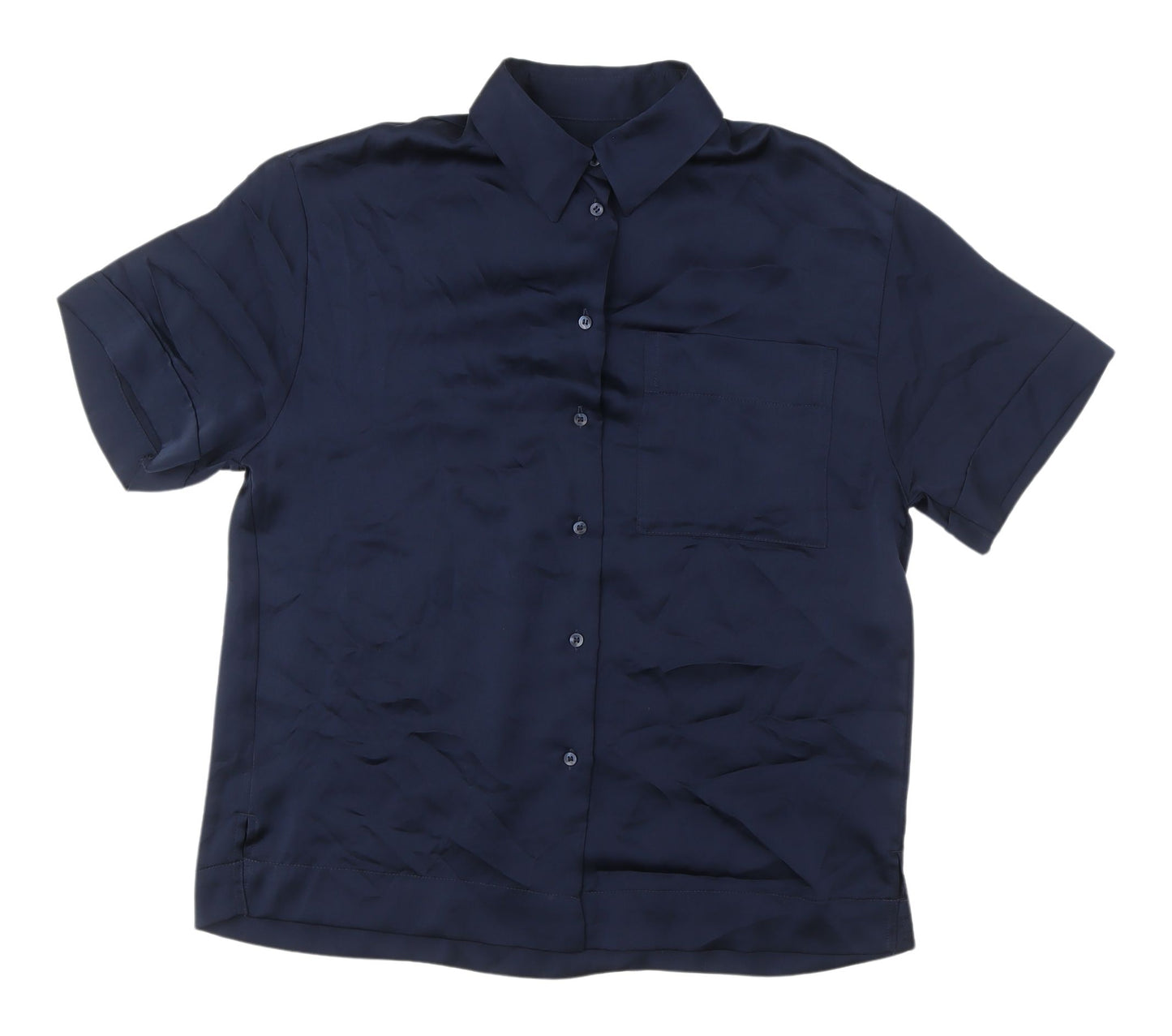 Marks & Spencer Blue Button-Up Shirt, Size 8, Women's Casual