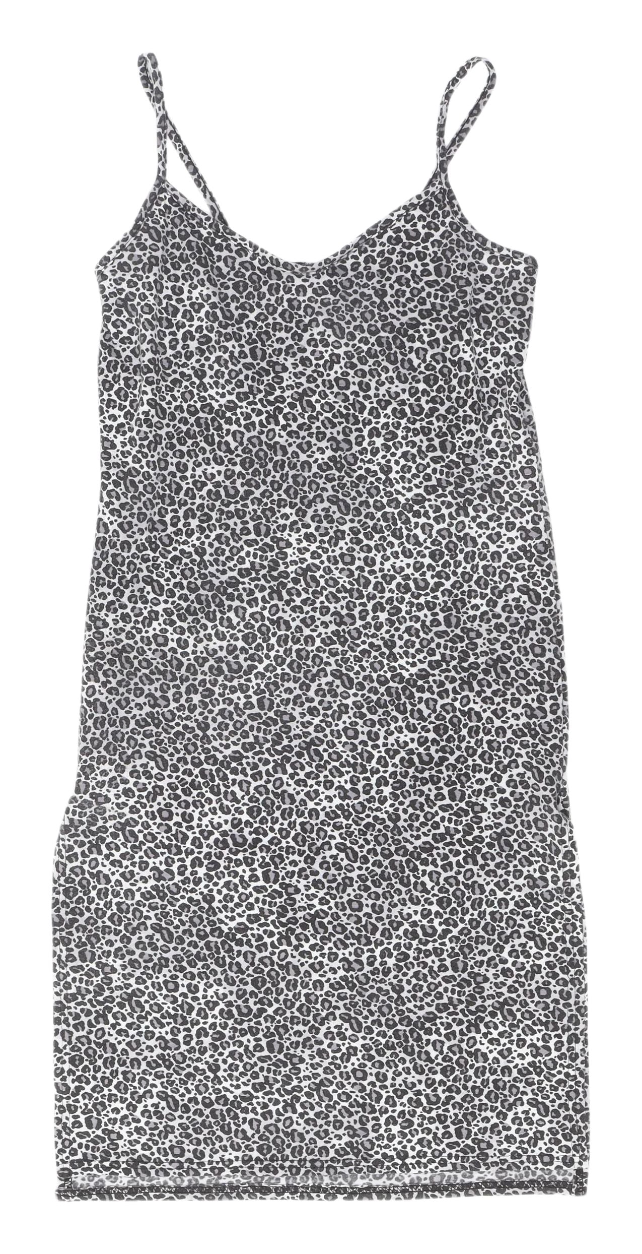 Boohoo Animal Print Slip Dress Women Size 8 Multicolour