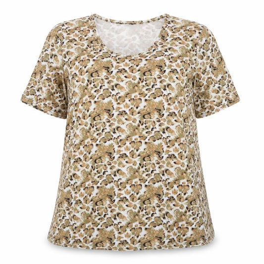 Front view of RP Women's Multicoloured Animal Print T-Shirt, size 14-16