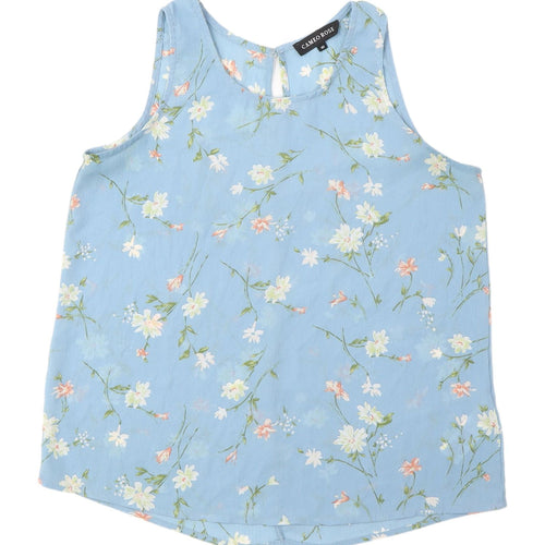 Cameo Rose Women's Blue Floral Tank Top Size 10