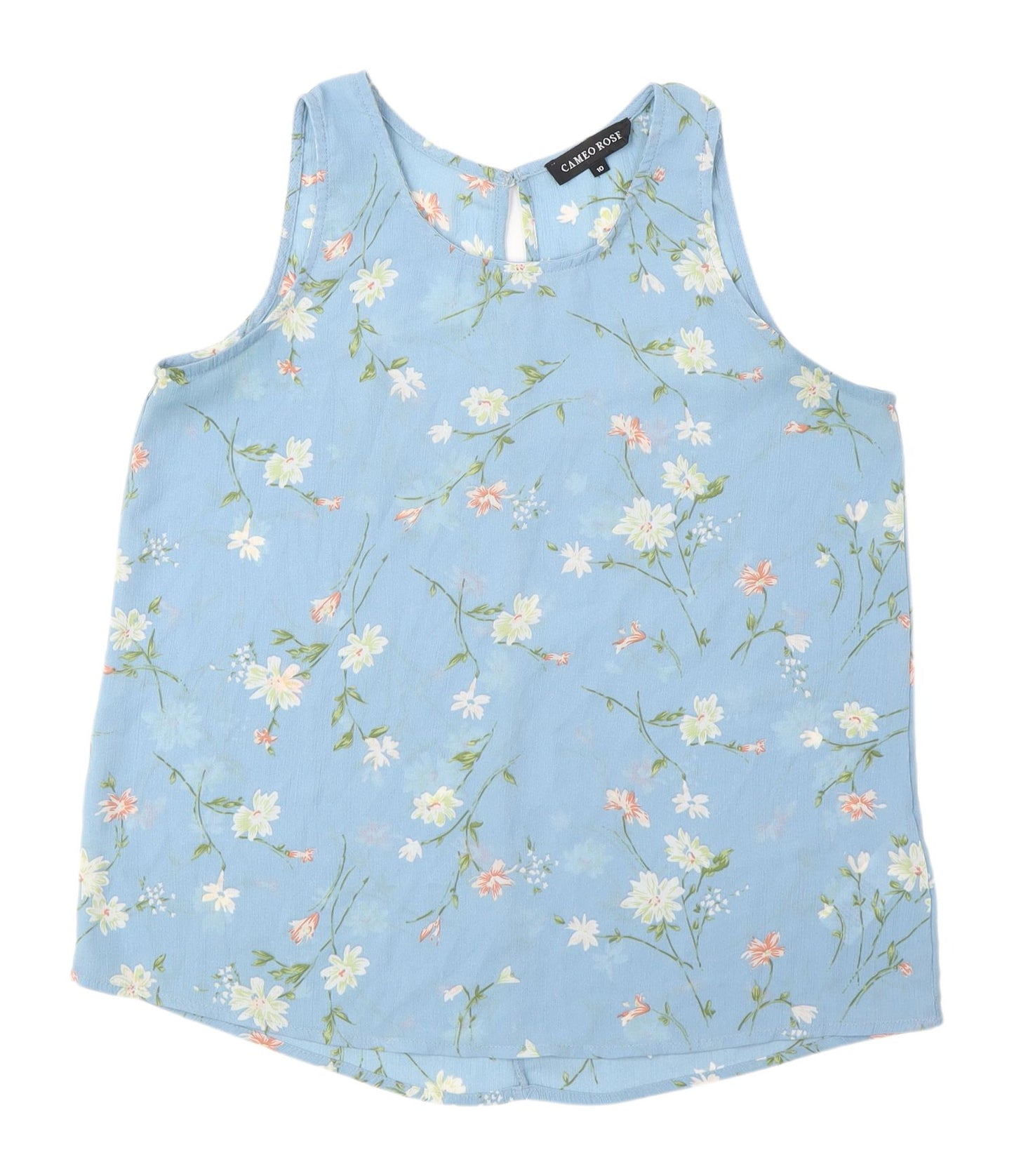 Cameo Rose Women's Blue Floral Tank Top Size 10