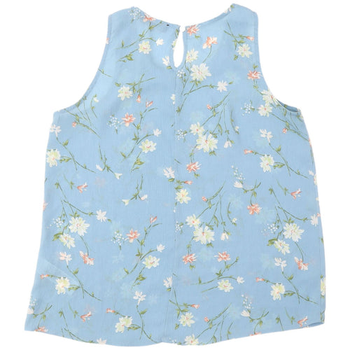 Cameo Rose Women's Blue Floral Tank Top Size 10