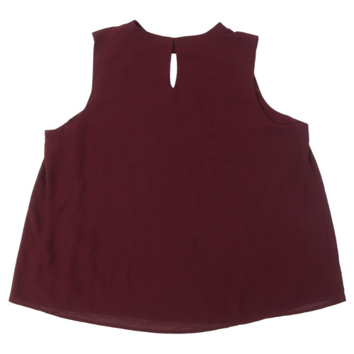 New Look Women's Red High Neck Tunic Blouse Size 16