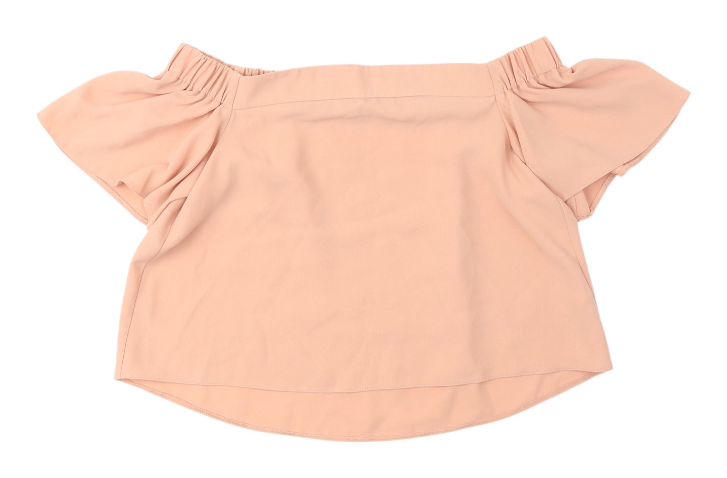 Topshop Women's Beige Off-Shoulder Blouse Size 10