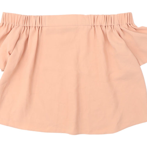 Topshop Women's Beige Off-Shoulder Blouse Size 10