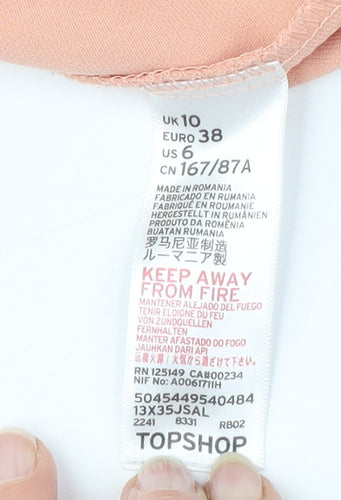 Topshop Women's Beige Off-Shoulder Blouse Size 10