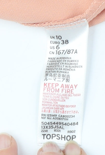 Topshop Women's Beige Off-Shoulder Blouse Size 10