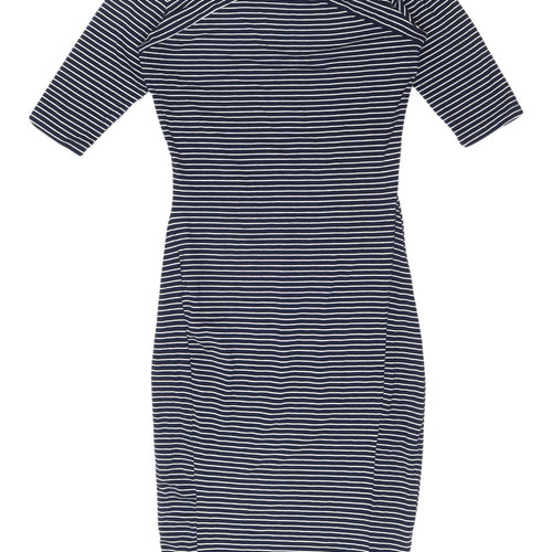 Sugarhill Women Blue Striped Sheath Dress Size 8