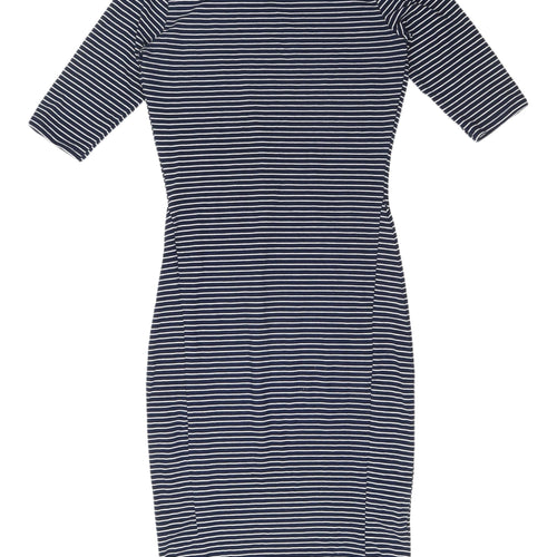 Sugarhill Women Blue Striped Sheath Dress Size 8