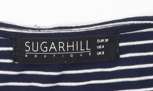 Sugarhill Women Blue Striped Sheath Dress Size 8
