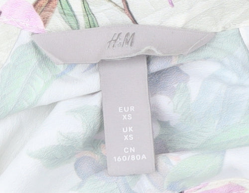 H&M Women's XS Multicoloured Floral Blouse
