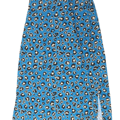 Boohoo Women's Blue Animal Print Slip Dress Size 12