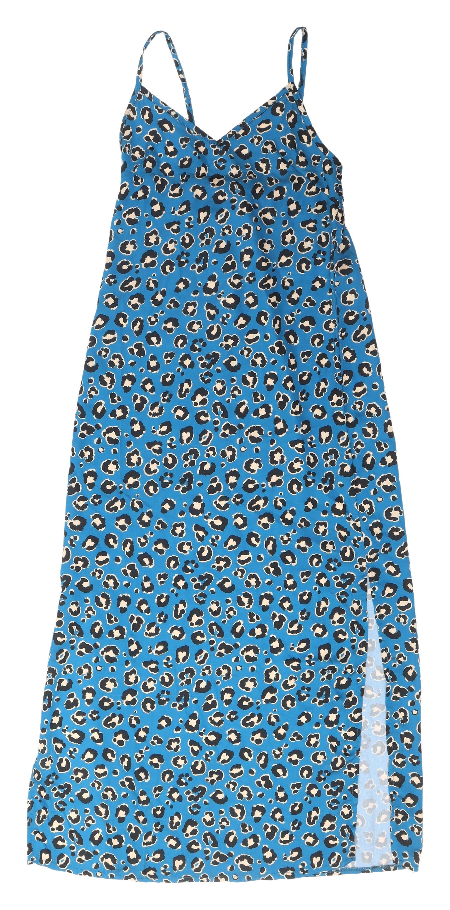 Boohoo Women's Blue Animal Print Slip Dress Size 12