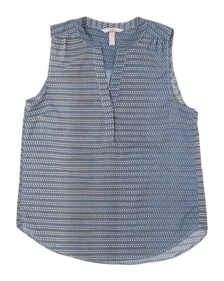 H&M Women's Blue Geometric Sleeveless Blouse Size 6