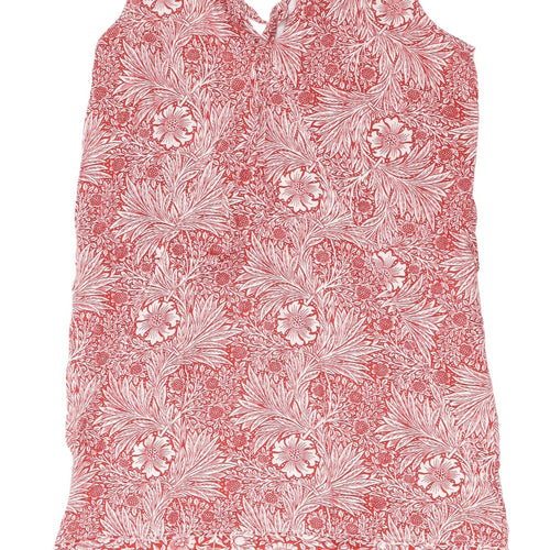 Next Women's Red Floral V-Neck Dress Size 10