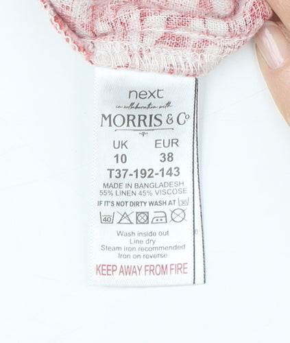 Next Women's Red Floral V-Neck Dress Size 10