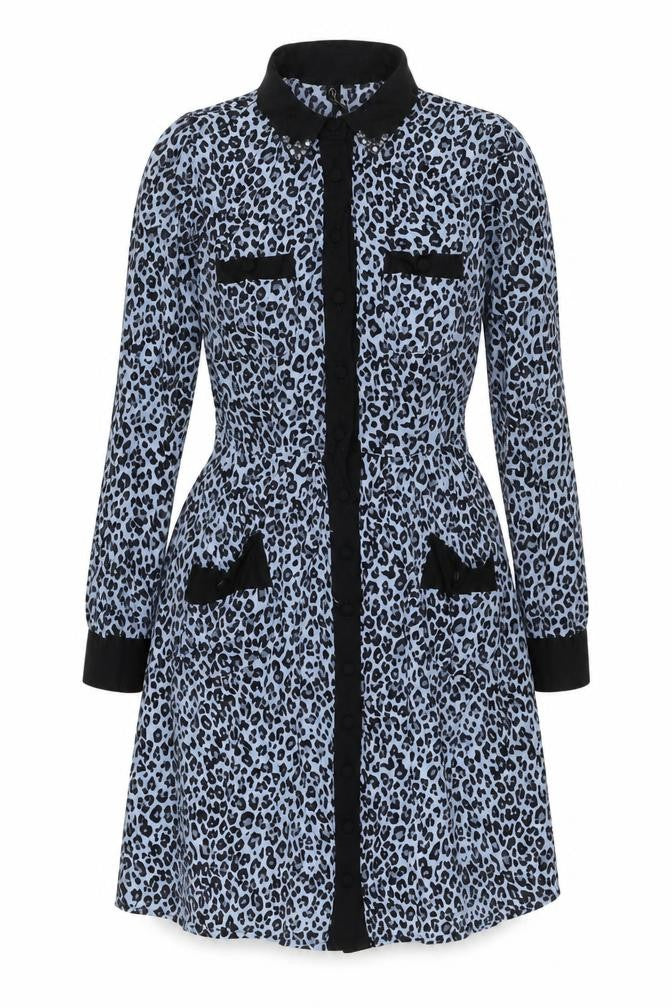 Front view of Ruby Rocks Women's Multicoloured Animal Print Shirt Dress S
