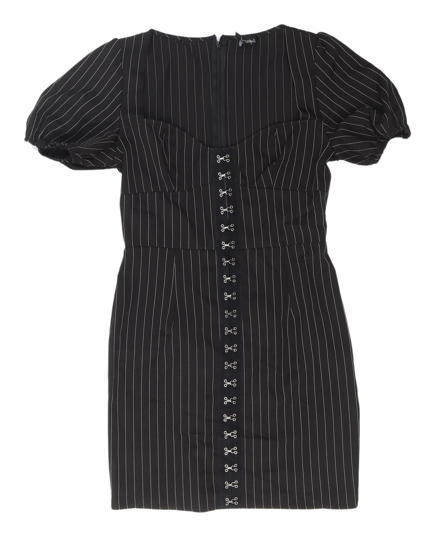 PrettyLittleThing Women's Black Striped Sheath Dress Size 10