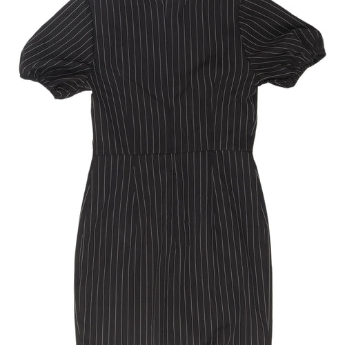 PrettyLittleThing Women's Black Striped Sheath Dress Size 10