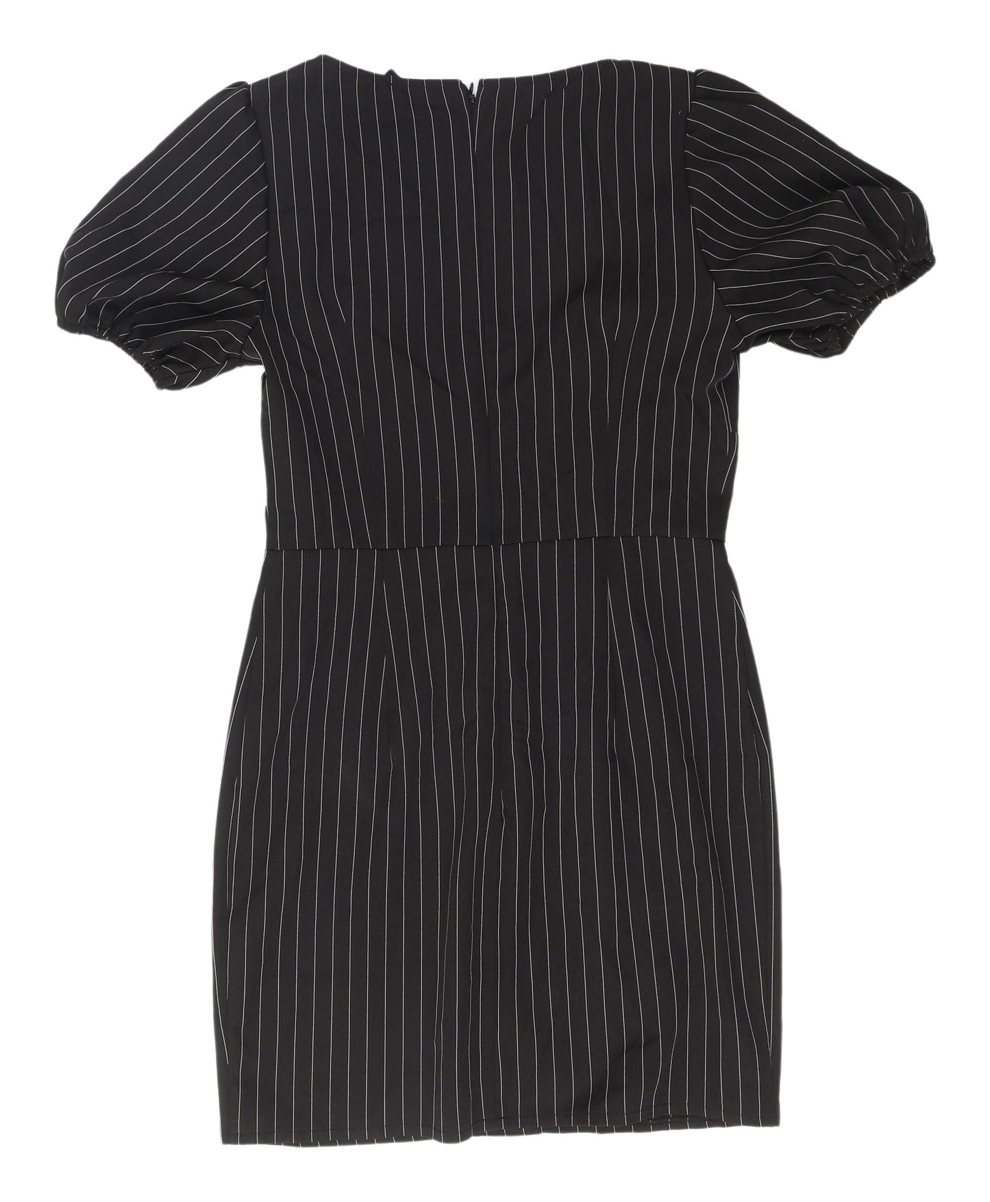 PrettyLittleThing Women's Black Striped Sheath Dress Size 10