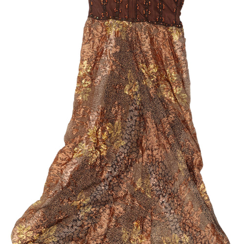 Jora Collection Women's Brown Silk Maxi Dress XL