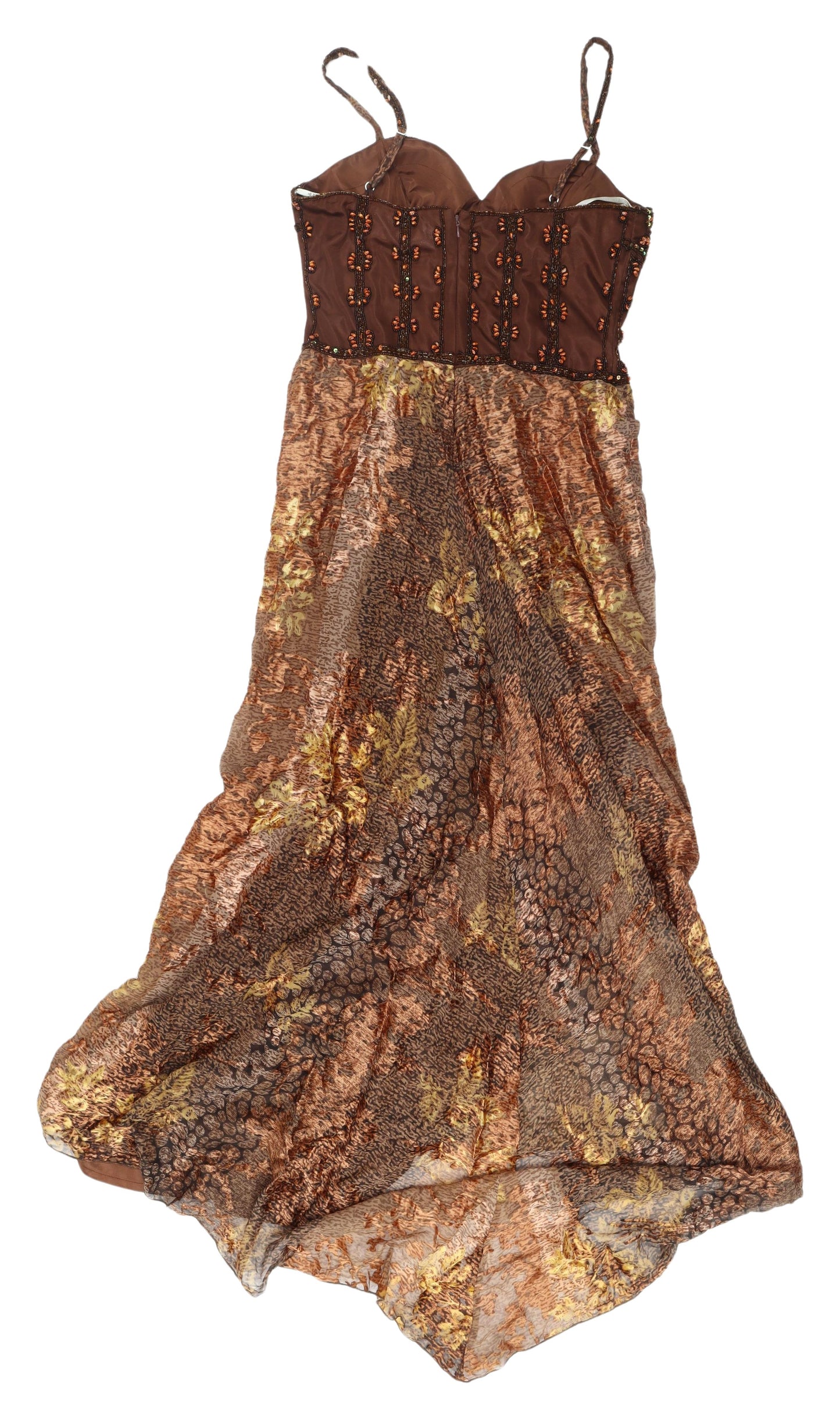 Jora Collection Women's Brown Silk Maxi Dress XL