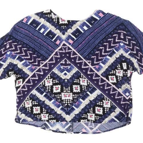 Warehouse Women's Geometric Blouse Size 12 Multicoloured