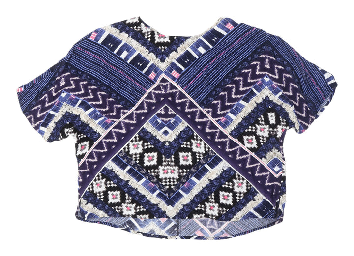 Warehouse Women's Geometric Blouse Size 12 Multicoloured