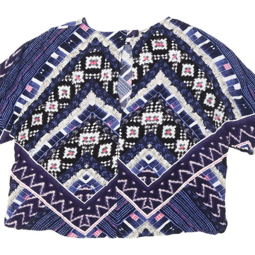 Warehouse Women's Geometric Blouse Size 12 Multicoloured