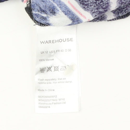 Warehouse Women's Geometric Blouse Size 12 Multicoloured