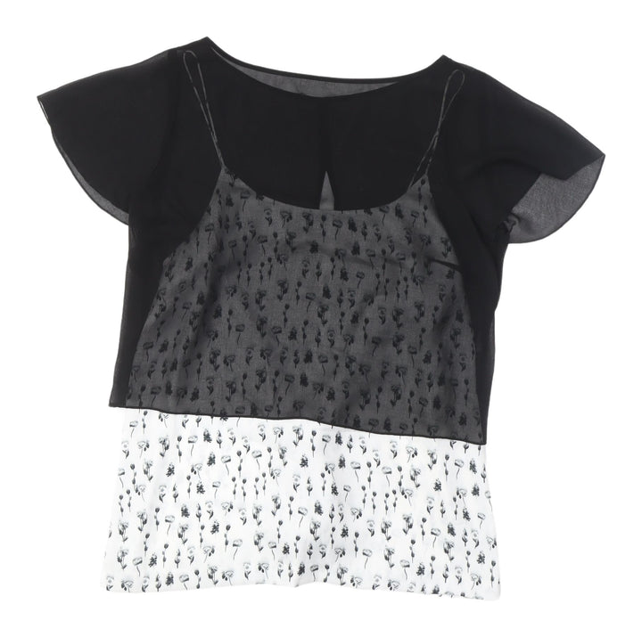 Mint Velvet Women's Black Floral Cropped Blouse Size 8