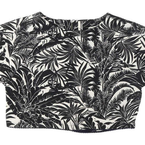 Topshop Women's Black Cropped Blouse Size 8
