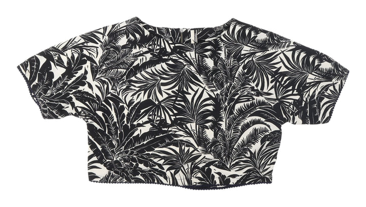 Topshop Women's Black Cropped Blouse Size 8